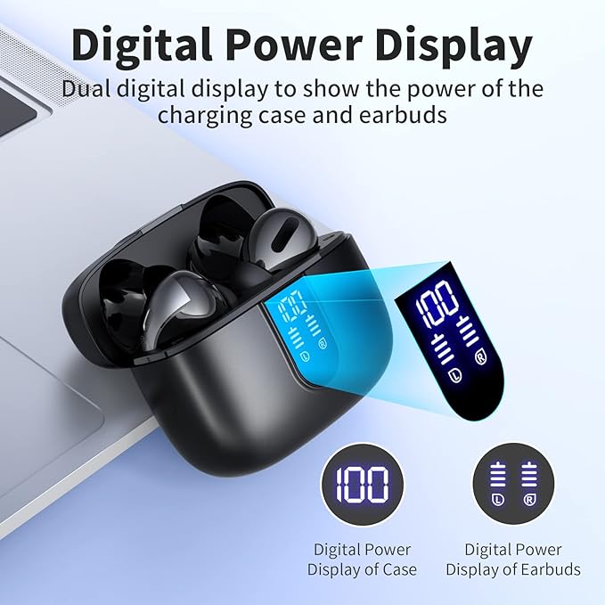 Bluetooth Headphones True Wireless outlet Earbuds 60H Playback LED Power Display